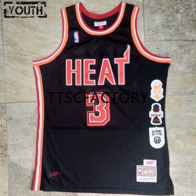 Dres Miami Heat WADE 3 Retro Mitchellness Crno Swingman - Dječji